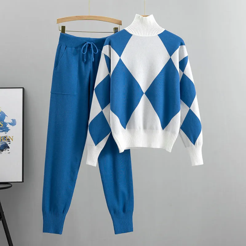 French-Style Knitted Two Piece Set - Blue sold by Viva Estel