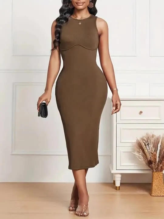 Backless Knitted Dress - Dark Brown sold by Viva Estel product image thumbnail 2