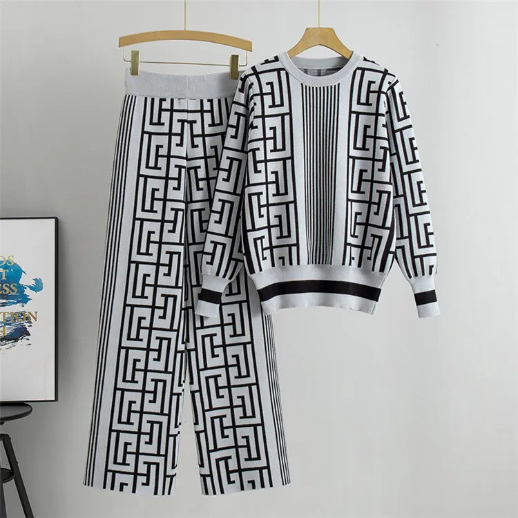 Gray - Casual Knitted Loose Two Piece Set sold by Viva Estel