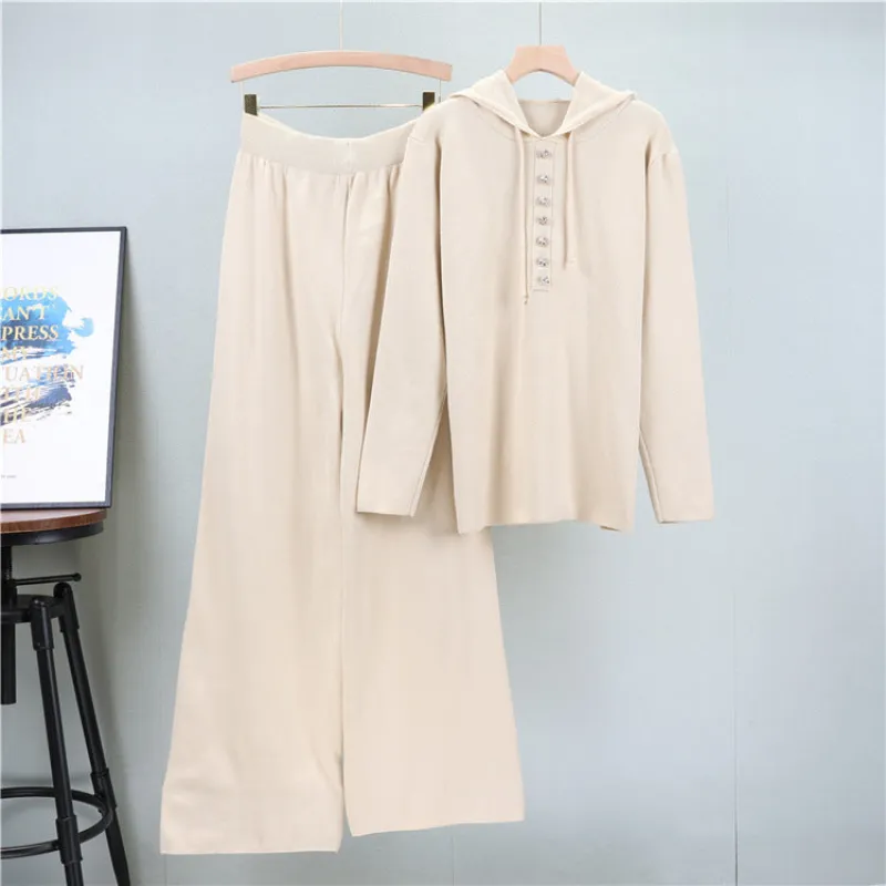 Apricot - Fashion Knitted Sweater Two Piece Set sold by Viva Estel