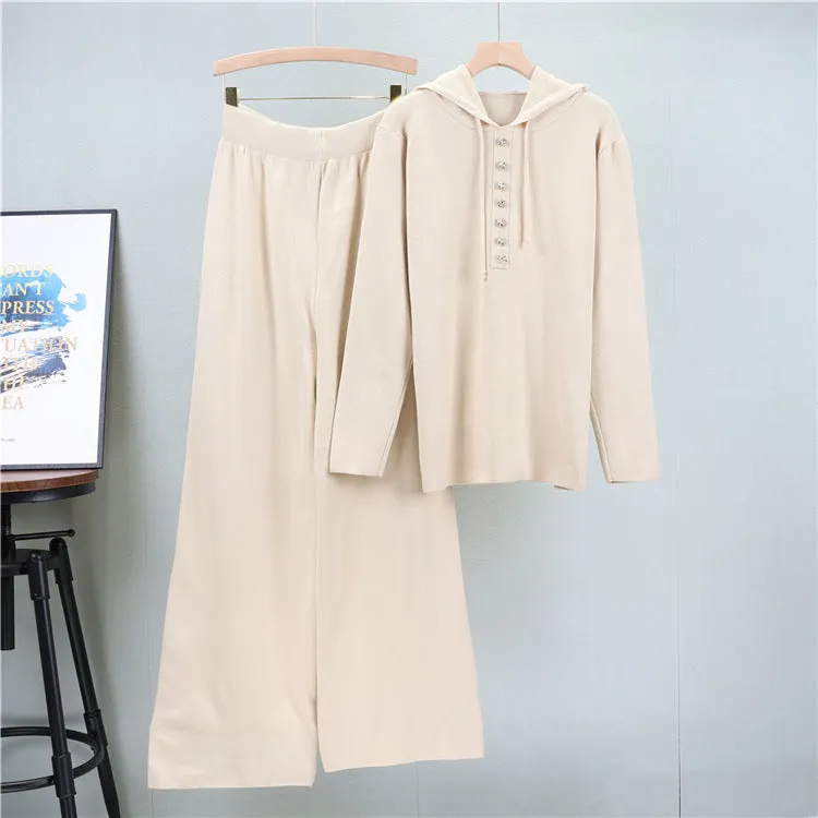 Apricot - Fashion Knitted Sweater Two Piece Set sold by Viva Estel