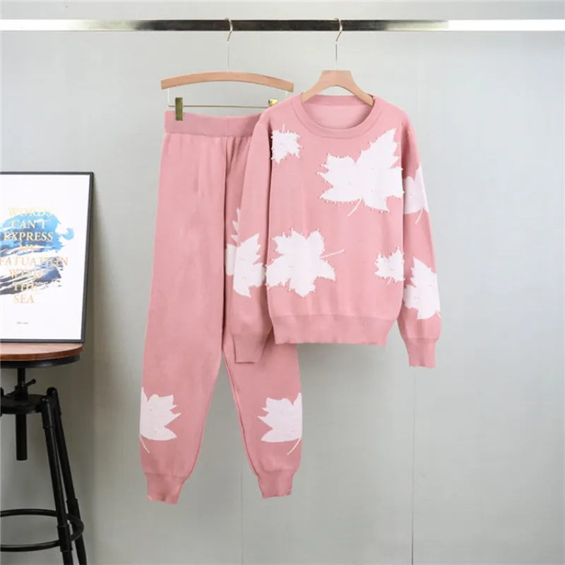 Pink - Elegant Casual Sweater Two Piece Set sold by Viva Estel