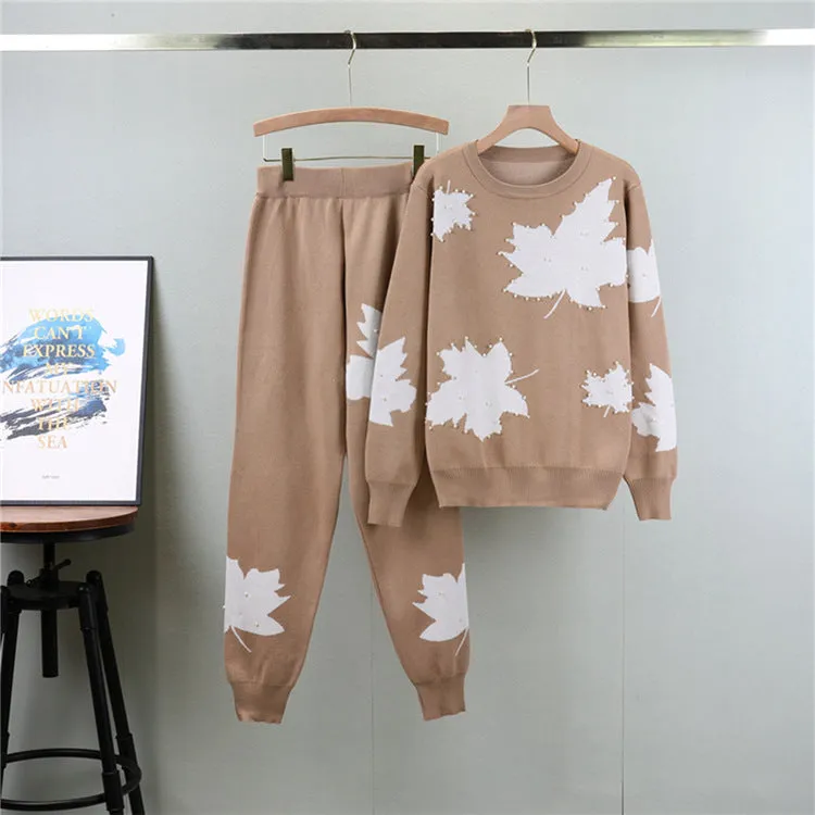 Khaki - Elegant Casual Sweater Two Piece Set sold by Viva Estel