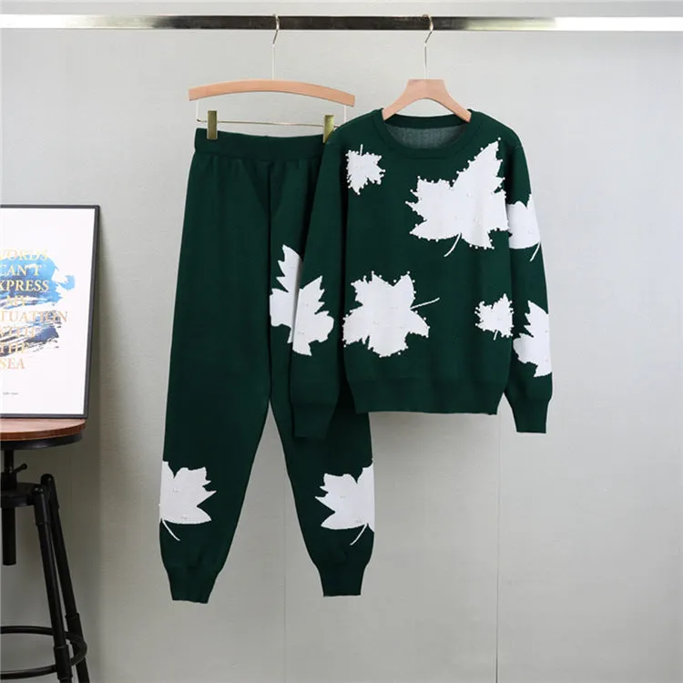 Dark Green - Elegant Casual Sweater Two Piece Set sold by Viva Estel