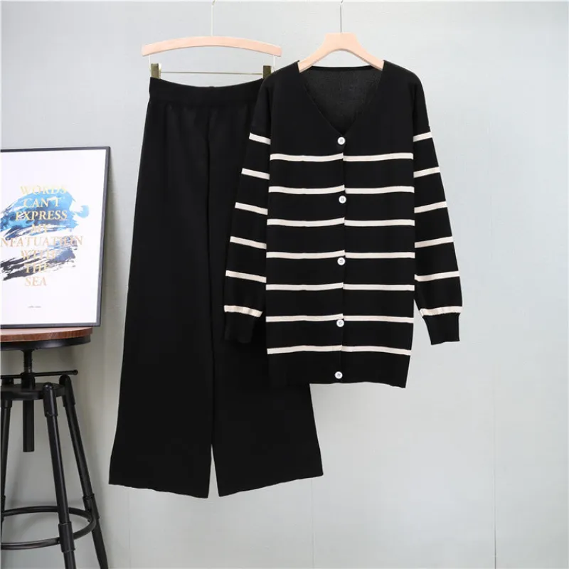 Black - Trendy Casual Wide-Leg Two Piece Set sold by Viva Estel