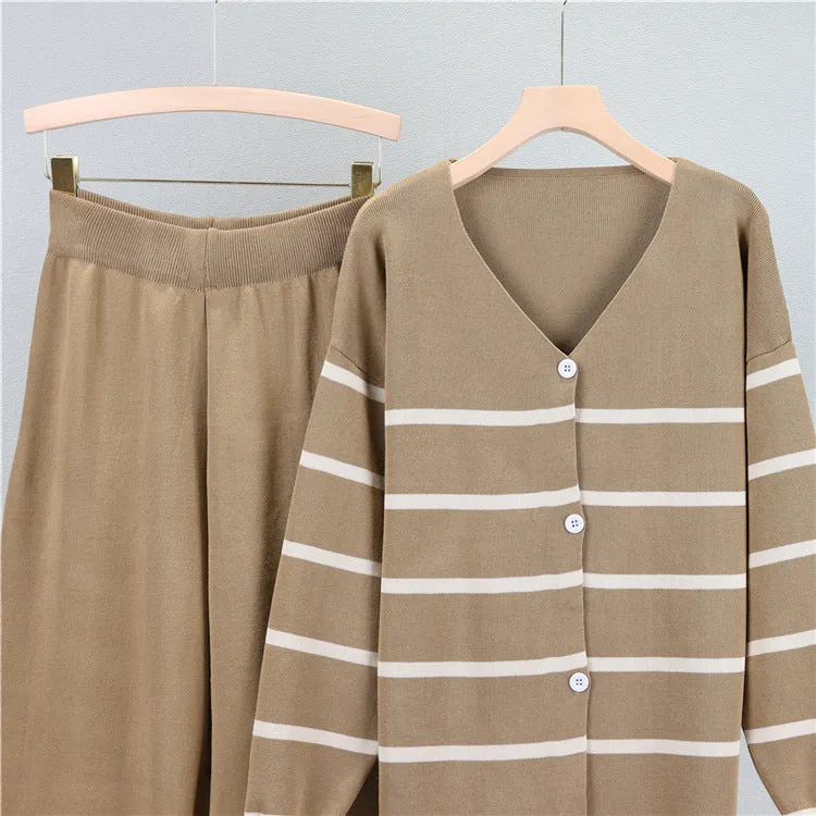 Khaki - Trendy Casual Wide-Leg Two Piece Set sold by Viva Estel product image thumbnail 3