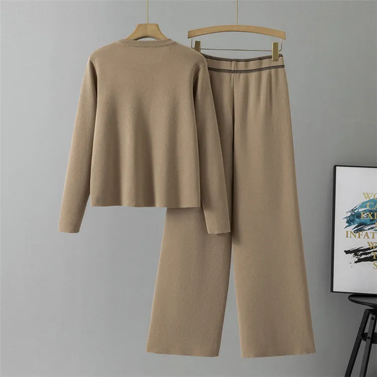 Khaki – Knitted Casual Sportswear Two Piece Set sold by Viva Estel product image thumbnail 2