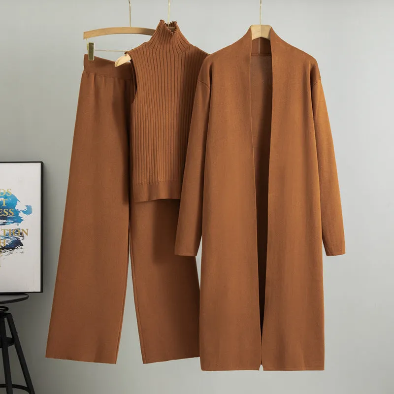 Caramel Elegant Knit Vest Three Piece Set sold by Viva Estel