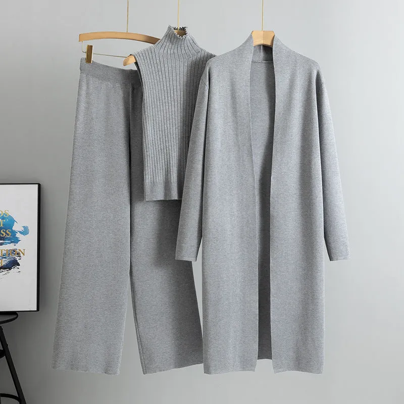 Gray Elegant Knit Vest Three Piece Set sold by Viva Estel