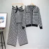 Black – Knit Cardigan Vest Three Piece Set sold by Viva Estel