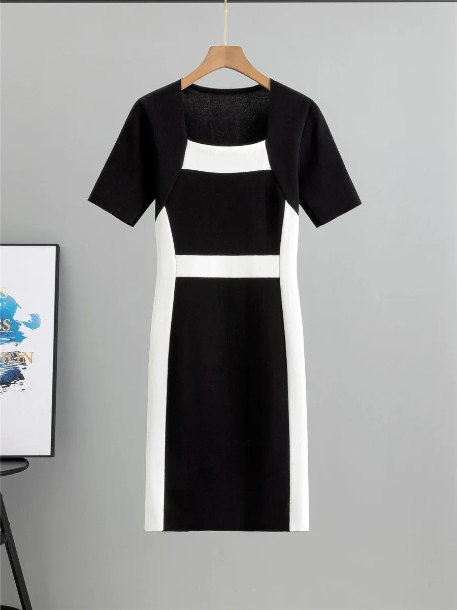 Black – Striped Pullover Knitted Dress sold by Viva Estel product image thumbnail 2