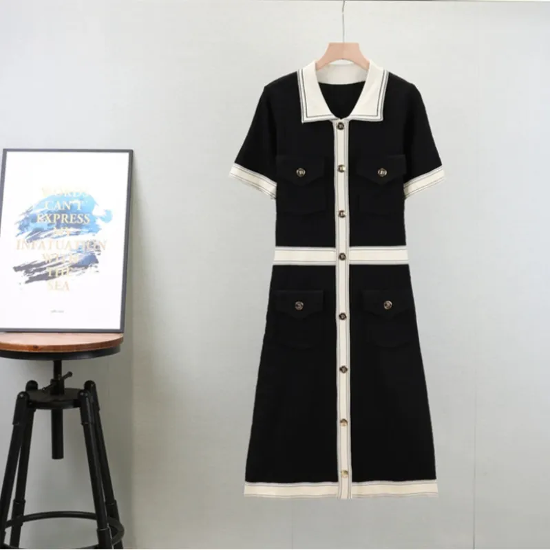 Black – Elegant Slim-Fit Socialite Dress sold by Viva Estel