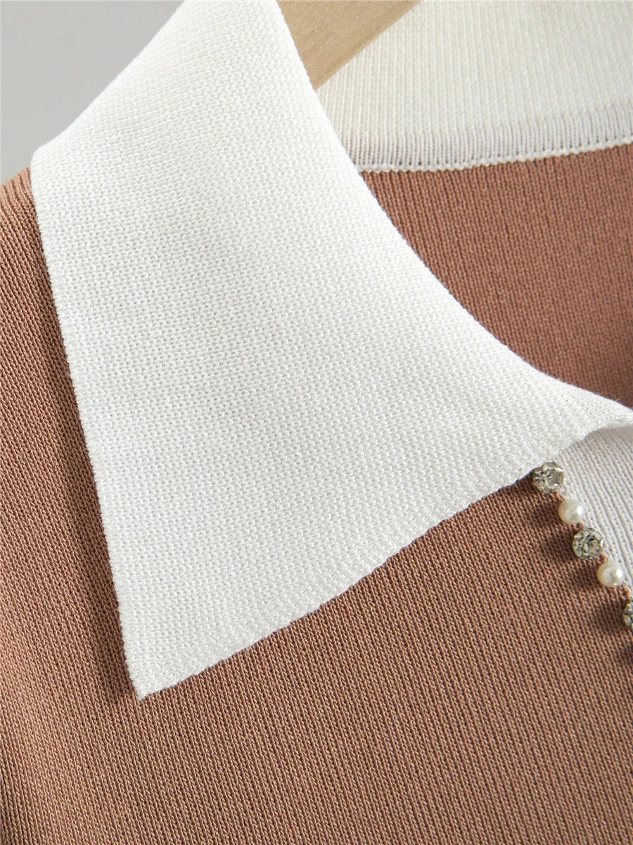 Coral Red – Slim Fit Short Sleeve Knitted Dress sold by Viva Estel product image thumbnail 5