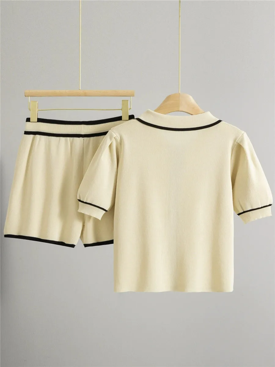 Apricot – Casual Short Cardigan Two-Piece Set sold by Viva Estel product image thumbnail 3