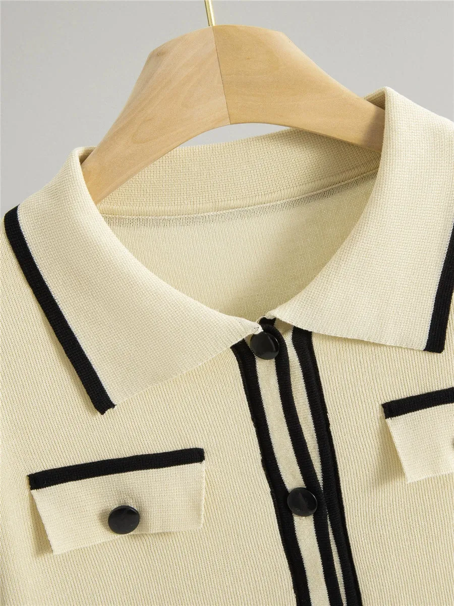 Apricot – Casual Short Cardigan Two-Piece Set sold by Viva Estel product image thumbnail 4