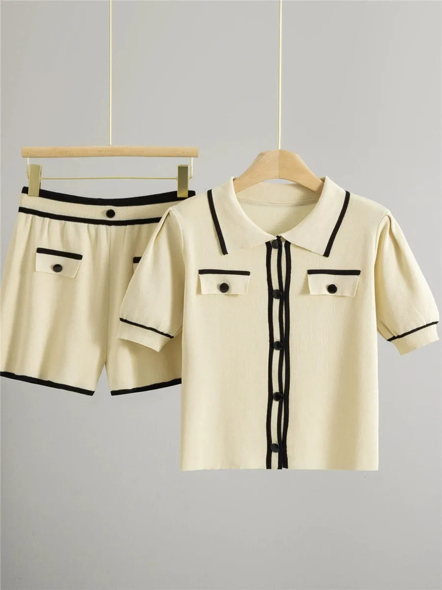 Apricot – Casual Short Cardigan Two-Piece Set sold by Viva Estel product image thumbnail 2