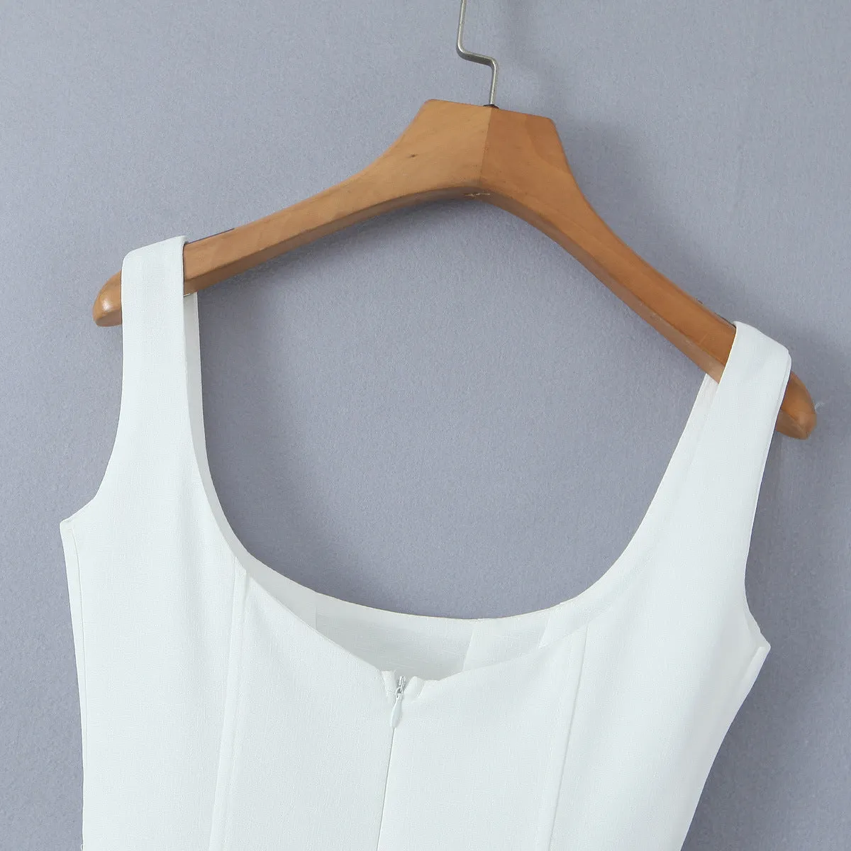 White – Waist-Cinching Camisole Slim Dress sold by Viva Estel product image thumbnail 4