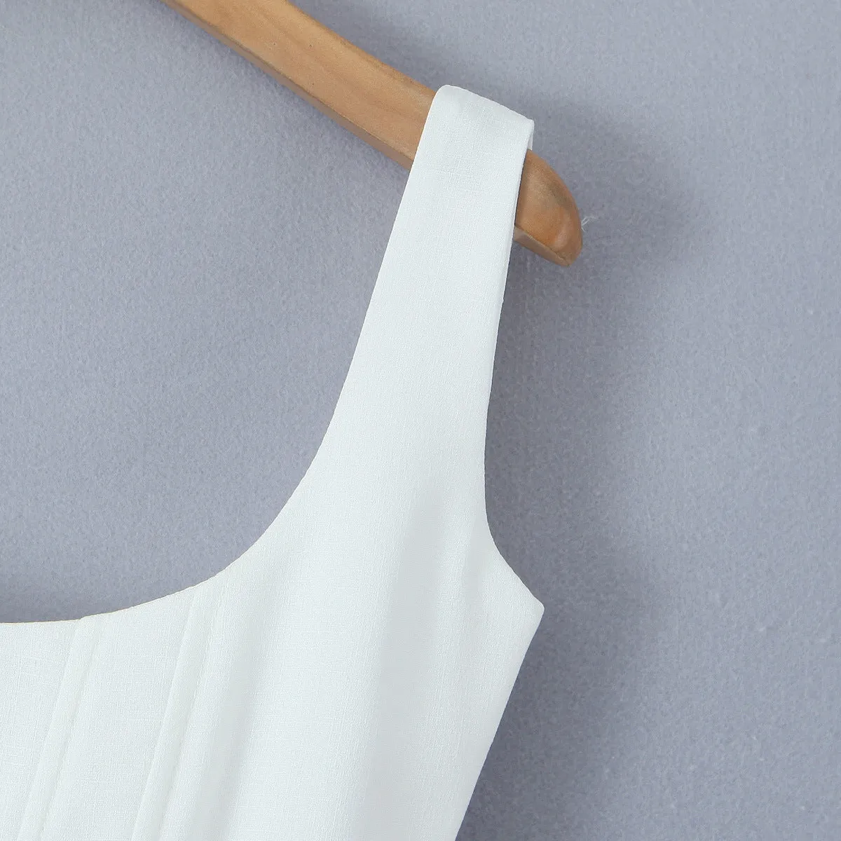 White – Waist-Cinching Camisole Slim Dress sold by Viva Estel product image thumbnail 3