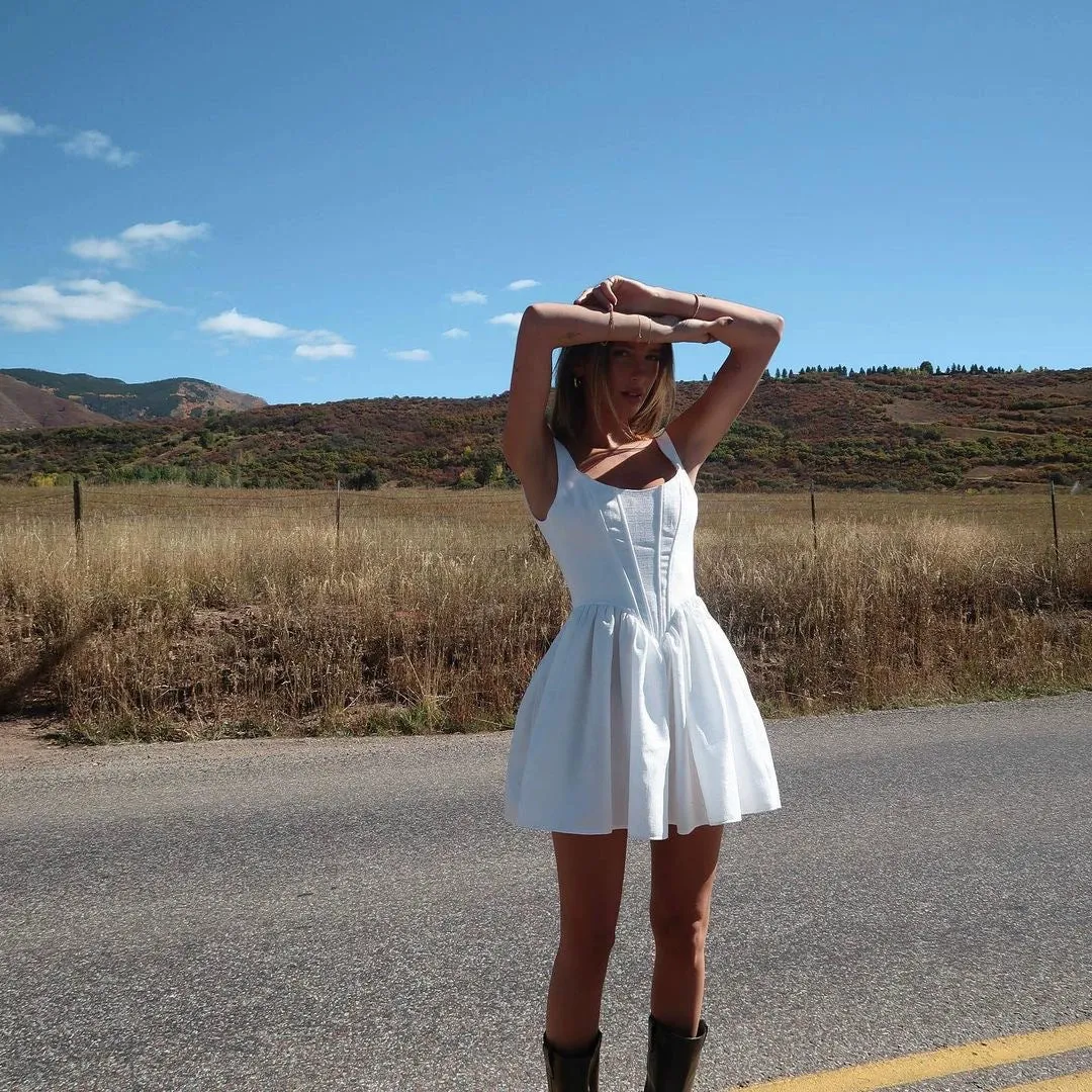 White – Waist-Cinching Camisole Slim Dress sold by Viva Estel product image thumbnail 2