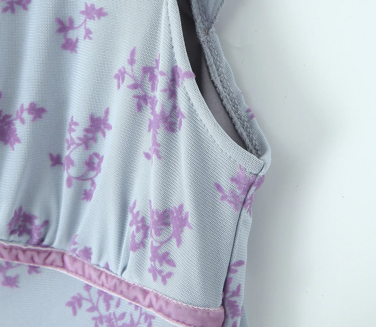 Blue – Mesh Floral Slim-Fit Dress sold by Viva Estel product image thumbnail 5