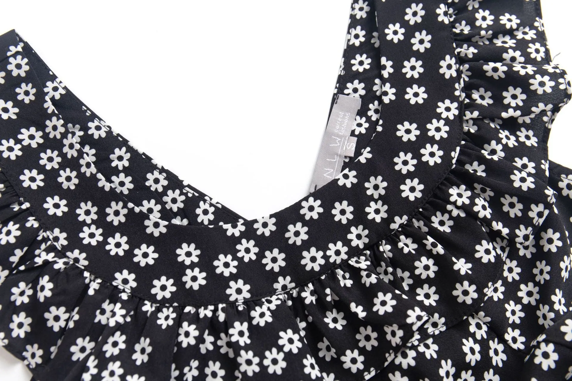 Black – Floral Slim Fit Spaghetti Strap Dress sold by Viva Estel product image thumbnail 4