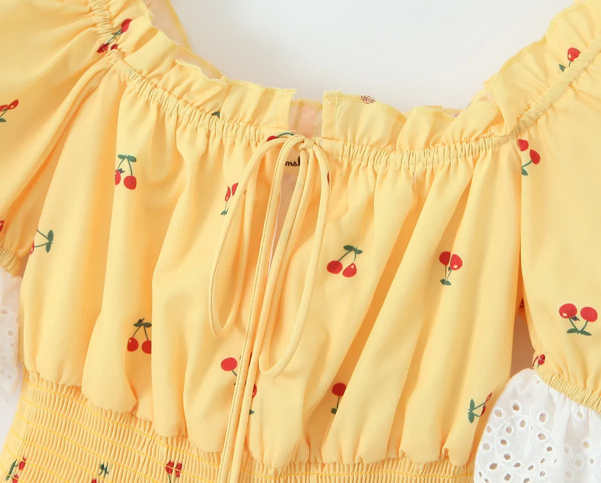Yellow – Fresh Floral Smocked Dress sold by Viva Estel product image thumbnail 3