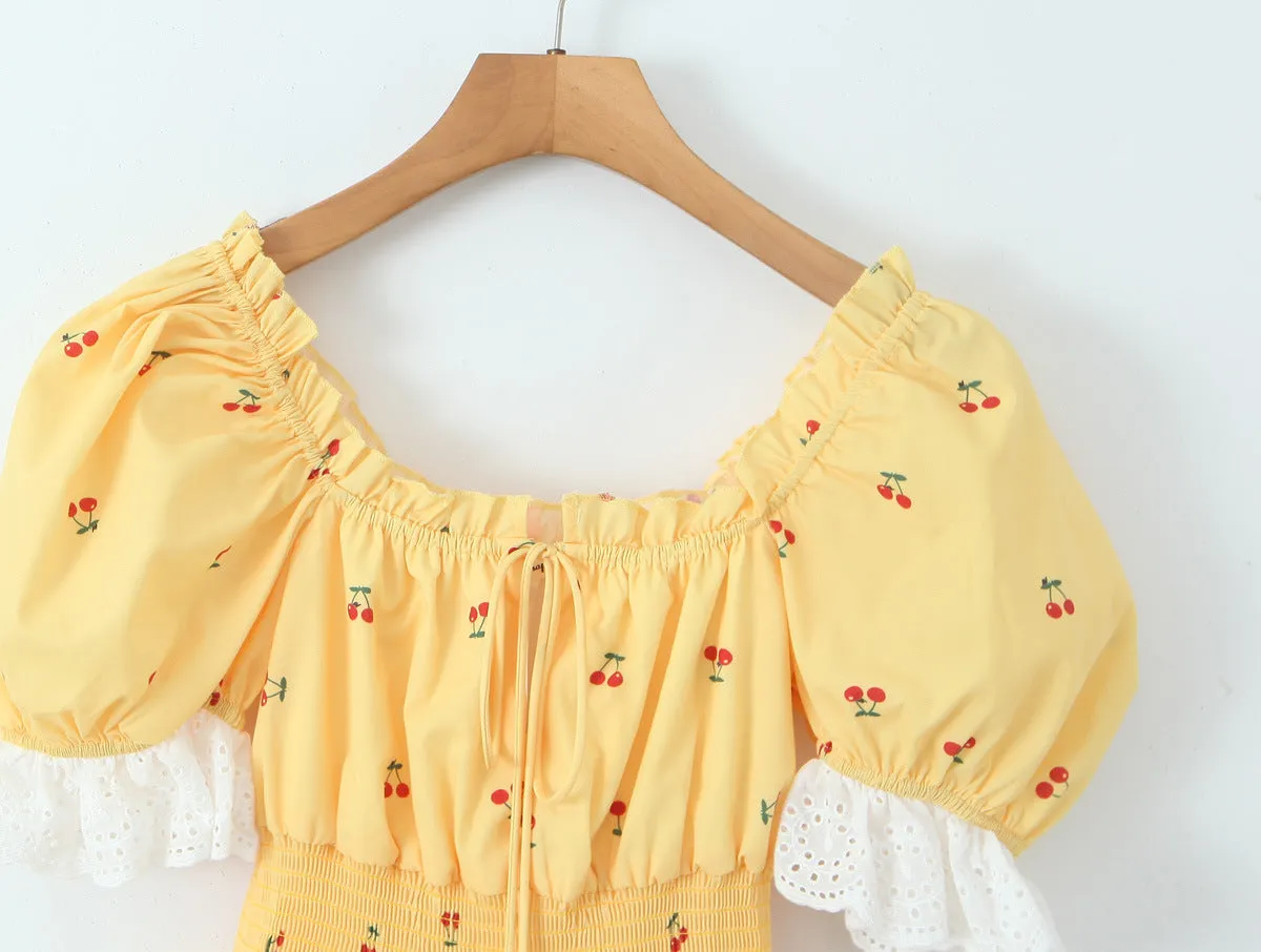 Yellow – Fresh Floral Smocked Dress sold by Viva Estel product image thumbnail 2