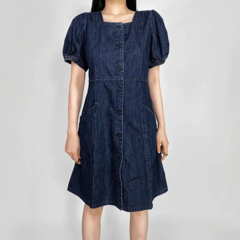 Blue – Relaxed Fit Elegant Denim Dress sold by Viva Estel