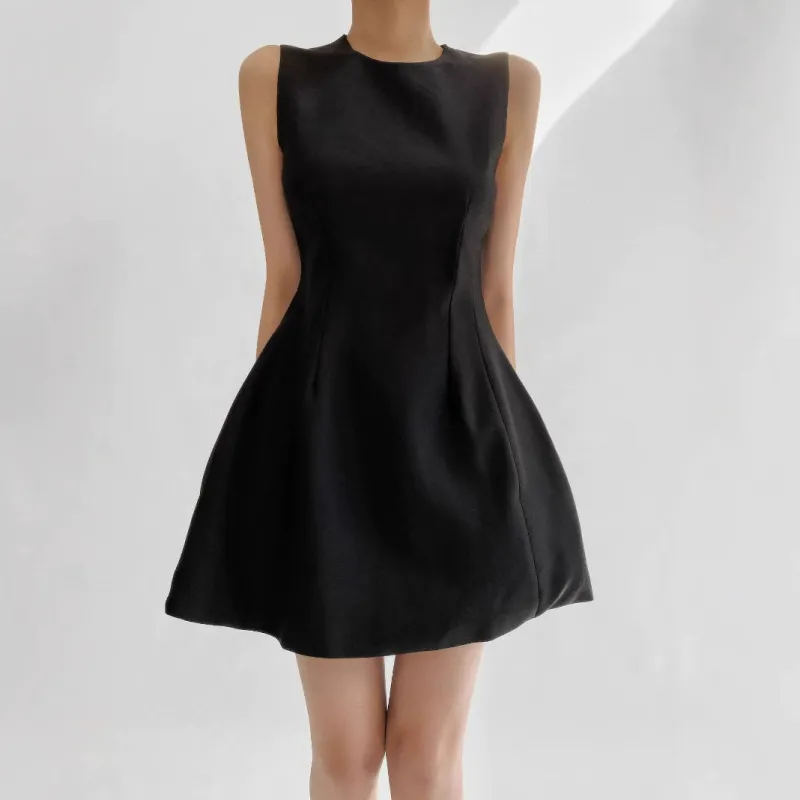 Black – Elegant Slimming Waist Dress sold by Viva Estel