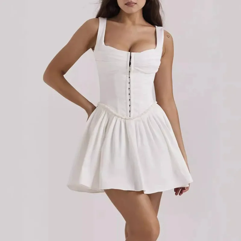 White – Sexy Slim Sleeveless Dress sold by Viva Estel
