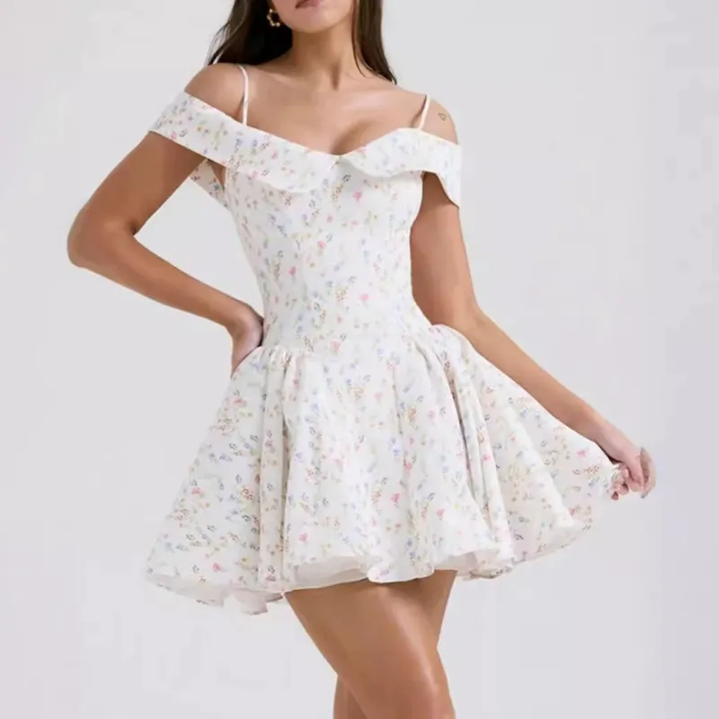 White - Sexy Spaghetti Strap Fashion Dress sold by Viva Estel
