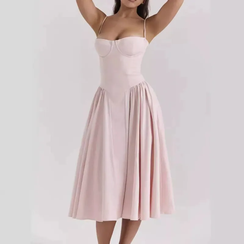 Pink - Hot Girl Sexy Spaghetti Strap Dress sold by Viva Estel