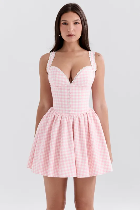 Pink – Sweet Floral Spaghetti Strap Dress sold by Viva Estel