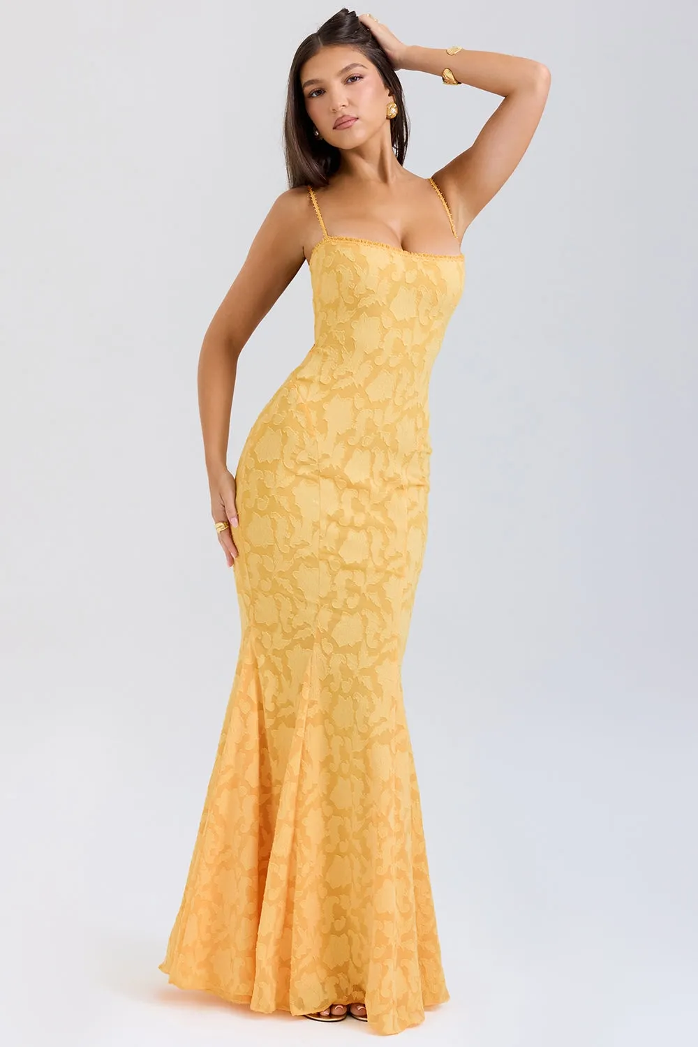 Yellow – Elegant Waist-Cinched Slip Dress sold by Viva Estel product image thumbnail 5