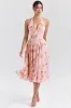 Pink – Romantic Floral Halter Vacation Dress sold by Viva Estel