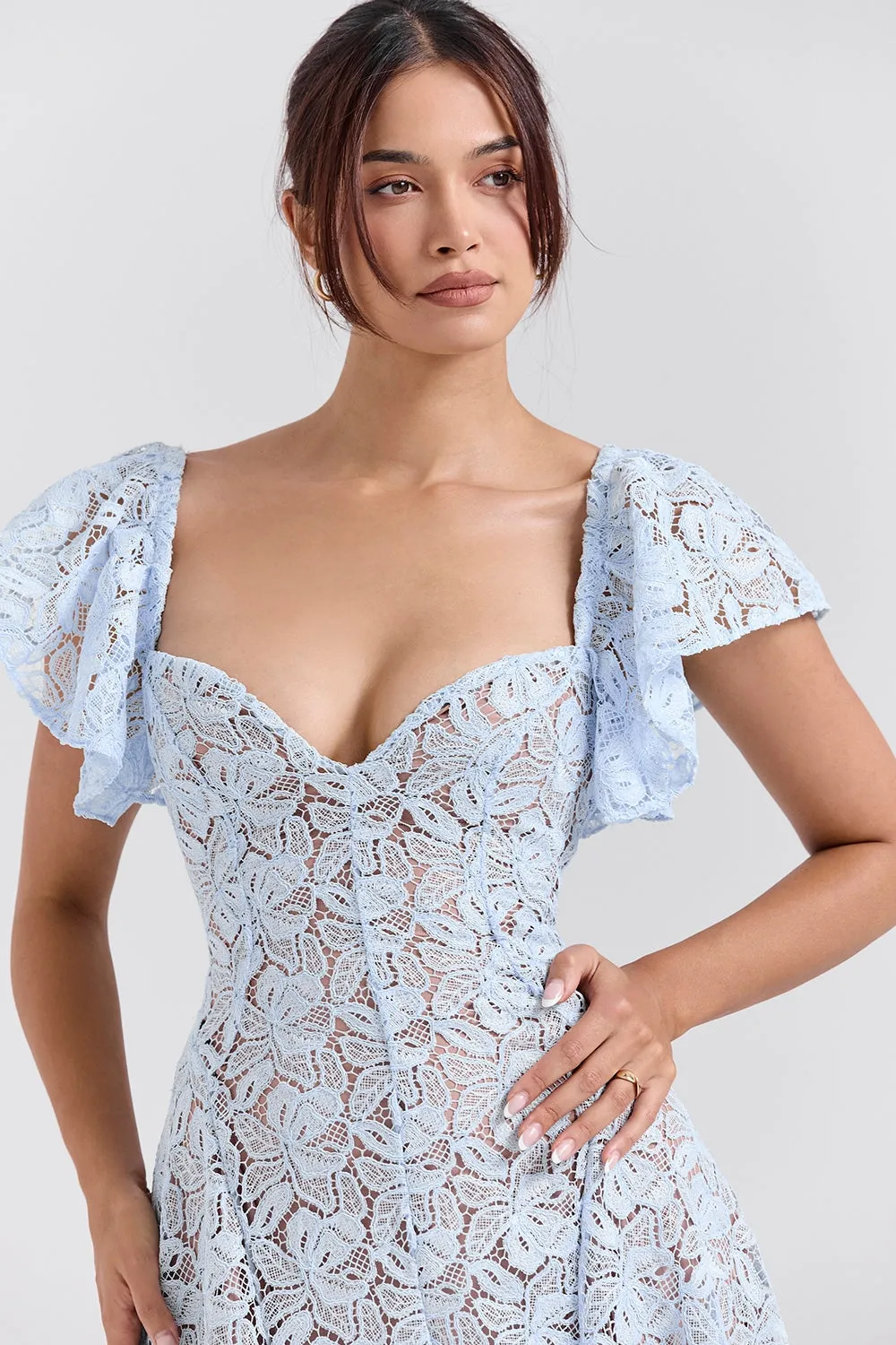 Blue – Vintage Lace Sexy A-Line Dress sold by Viva Estel product image thumbnail 3
