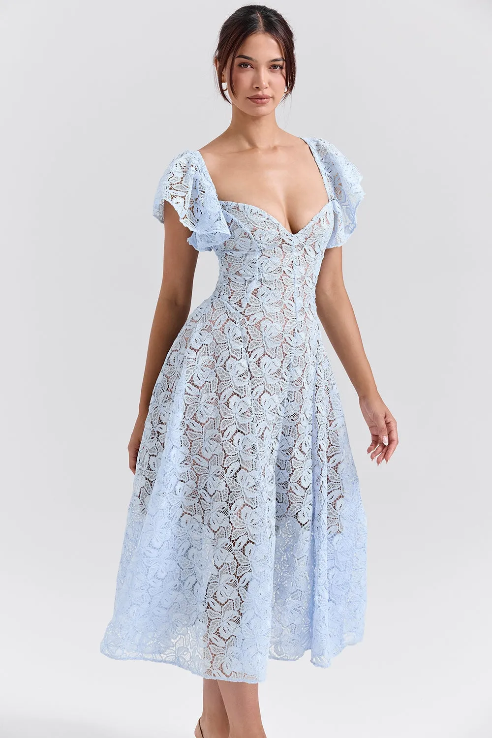 Blue – Vintage Lace Sexy A-Line Dress sold by Viva Estel product image thumbnail 5