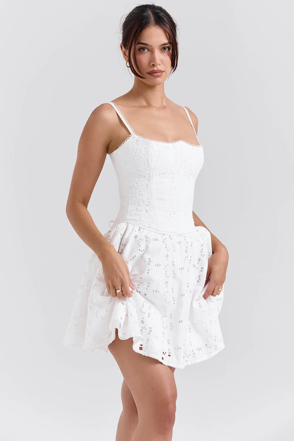 White – Lace Embroidered Innocence Dress sold by Viva Estel product image thumbnail 3