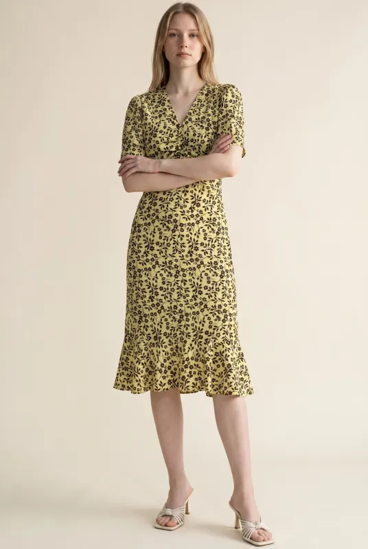 Aurelia · Golden Bloom Midi Dress made by Viva Estel