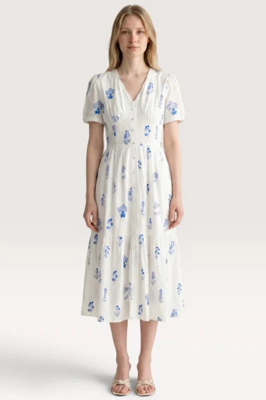 Isolde · Ivory Whisper Midi Dress made by Viva Estel