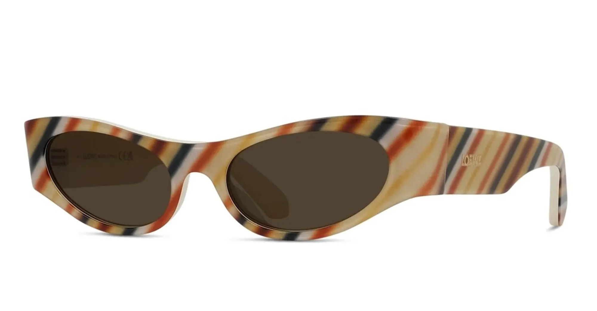 Signature brown striped rectangular sunglasses sold by Mondello product image thumbnail 2
