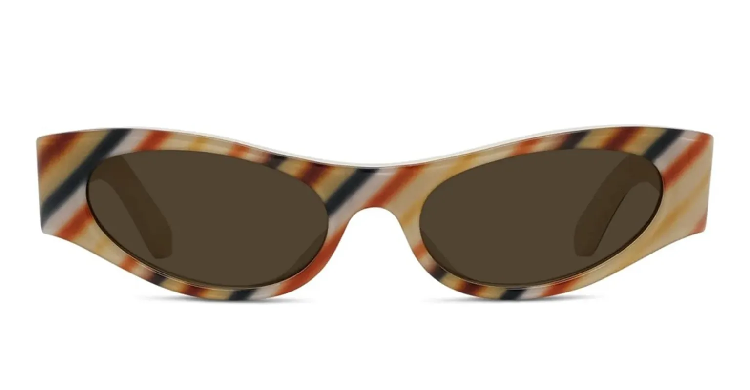 Signature brown striped rectangular sunglasses made by Loewe