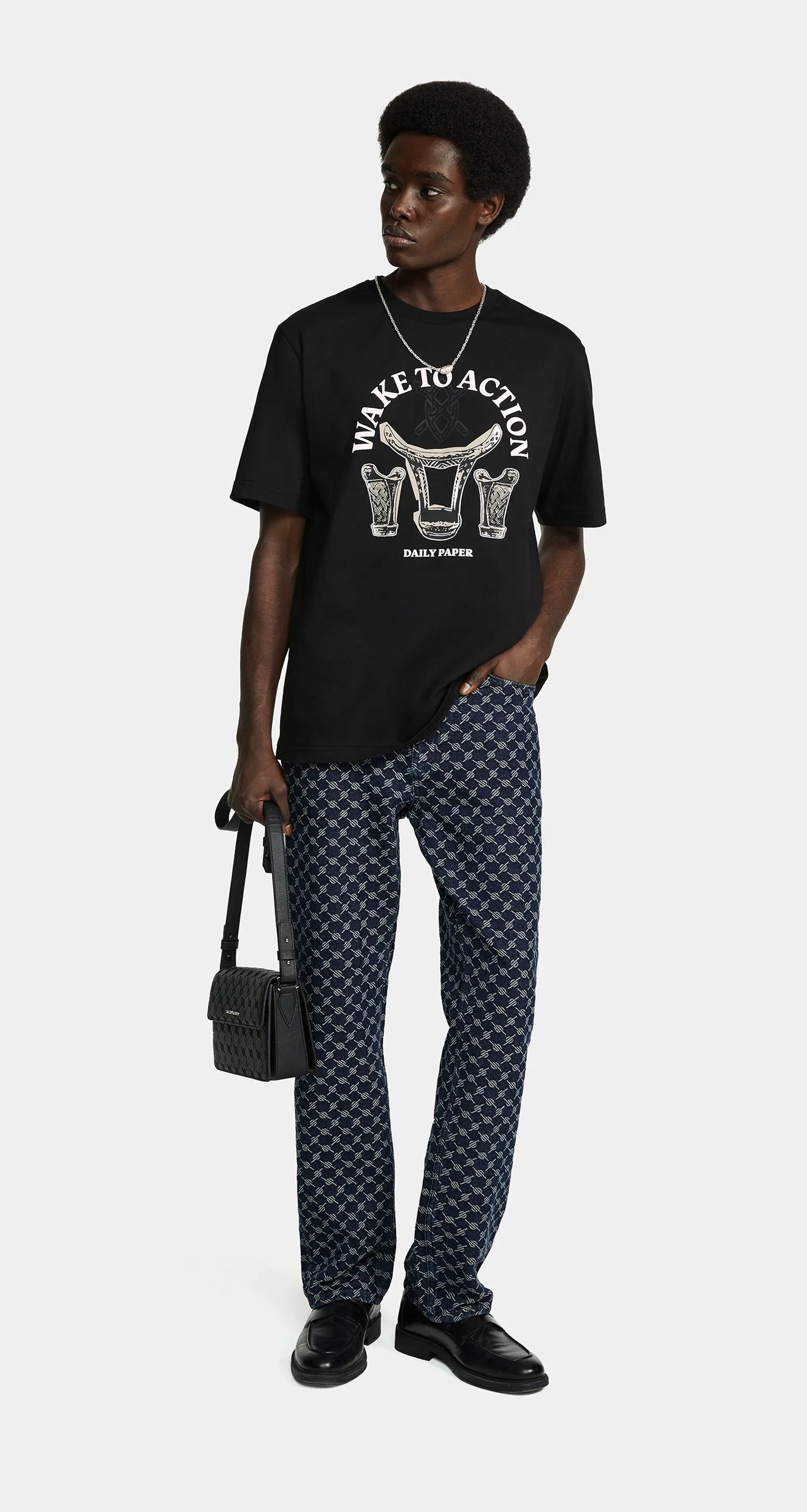 Black Rivo T-Shirt sold by Daily Paper product image thumbnail 3