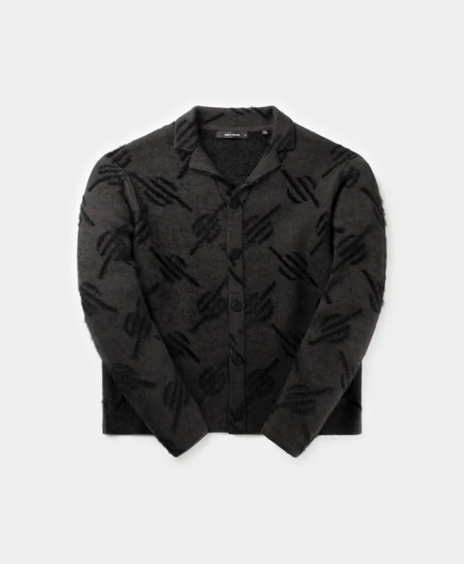 Black Kirabo Monogram Knit Cardigan sold by Daily Paper