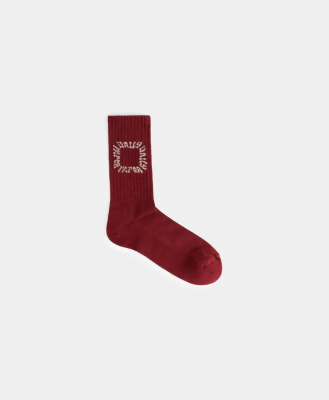 Cabernet Red Pape Socks sold by Daily Paper