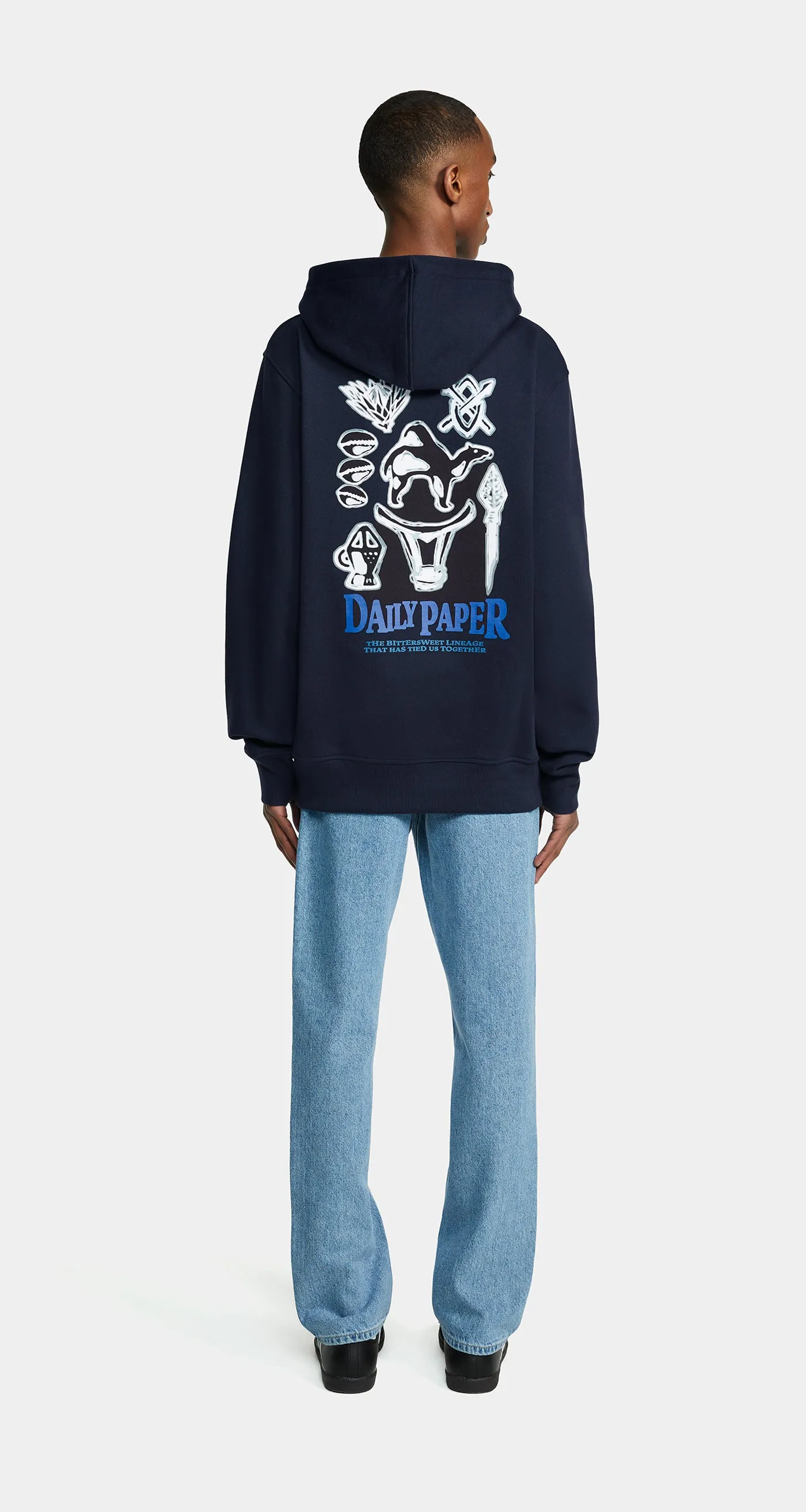 Deep Navy Rami Hoodie sold by Daily Paper product image thumbnail 3