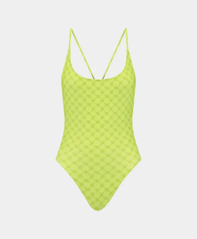 Daiquiri Green Reya Monogram Swimsuit sold by Daily Paper