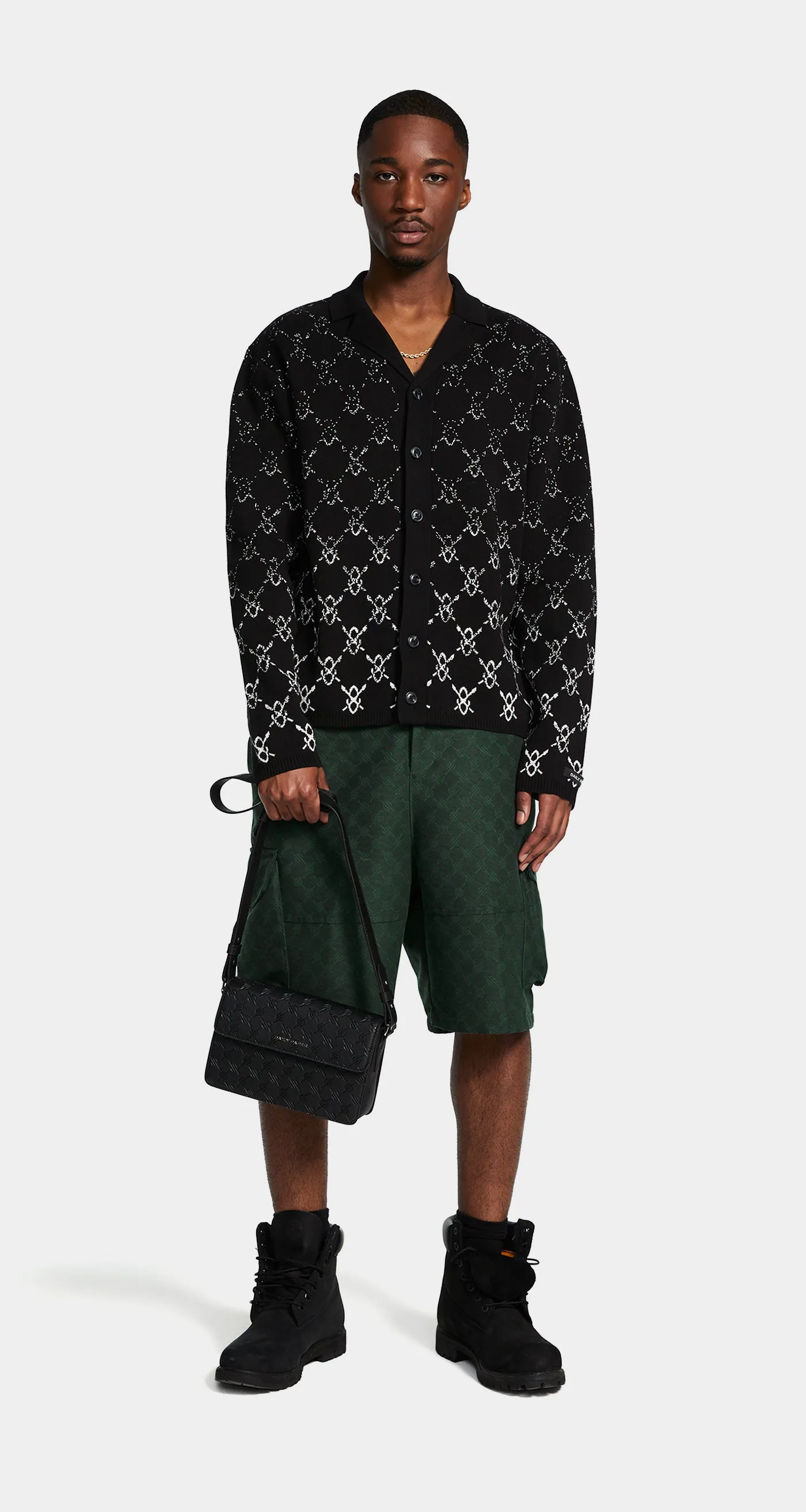 Black Kirabo Gradient Knit Sweater Boxy Cardigan sold by Daily Paper product image thumbnail 4