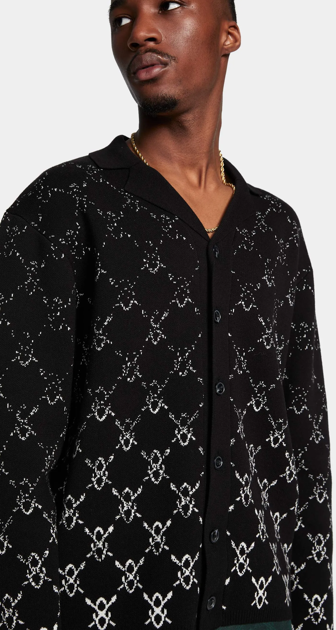 Black Kirabo Gradient Knit Sweater Boxy Cardigan sold by Daily Paper product image thumbnail 5