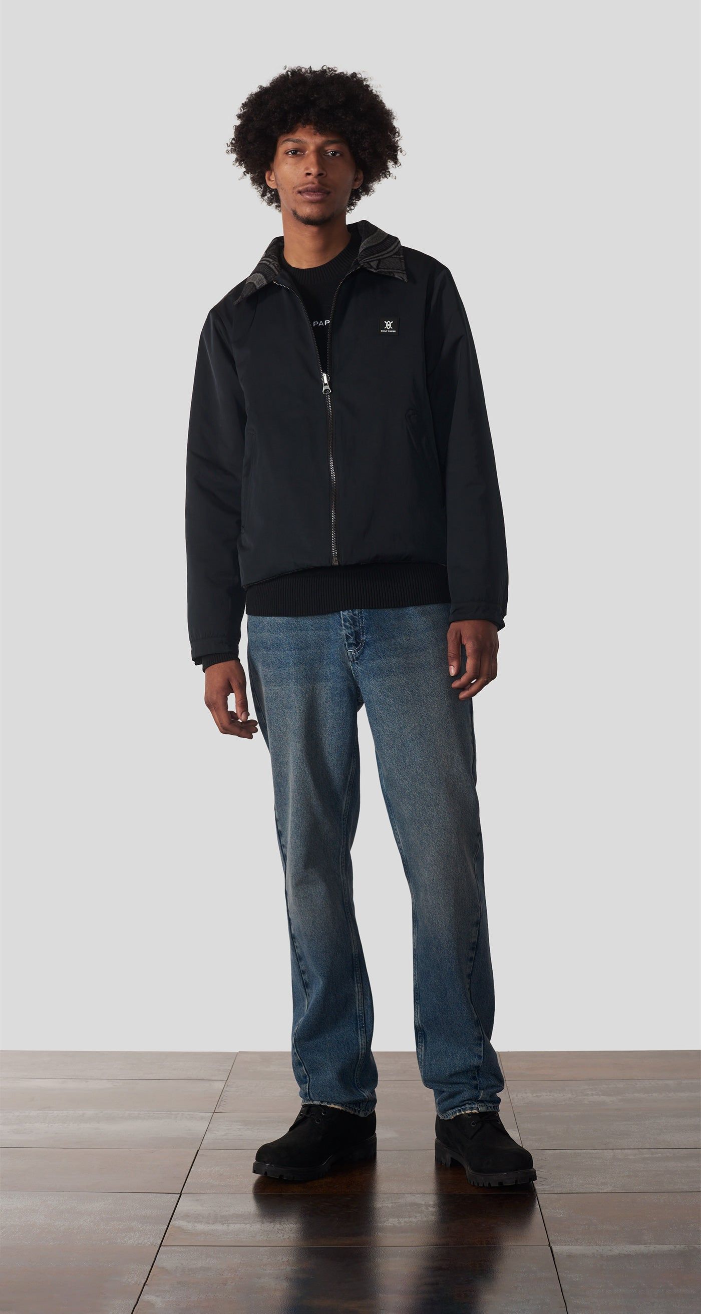 Black Nathim Jacket sold by Daily Paper product image thumbnail 3